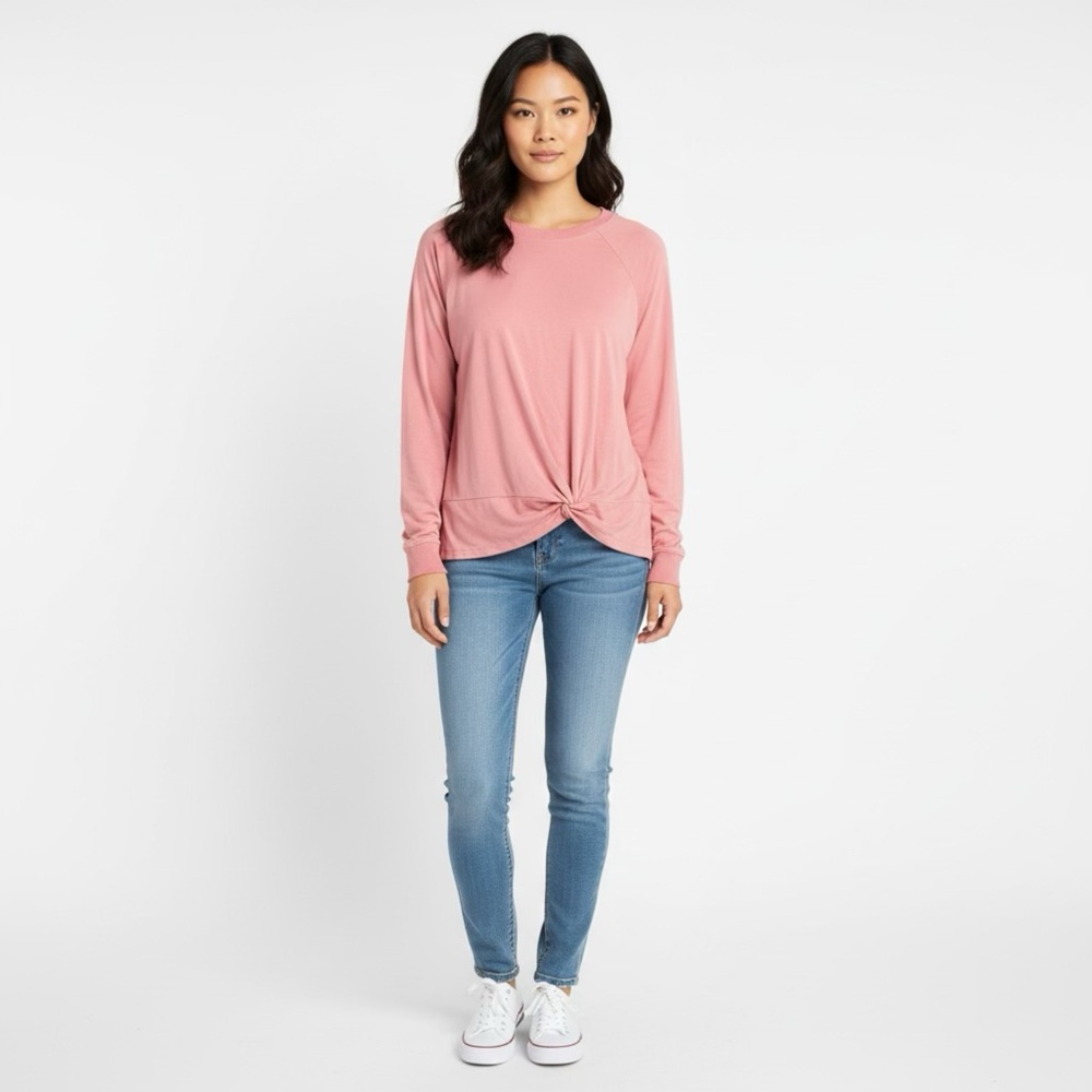 Time and Tru Women's Blush Long Sleeve Top